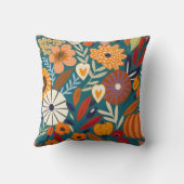 抽象芸術花柄 クッション (裏面)