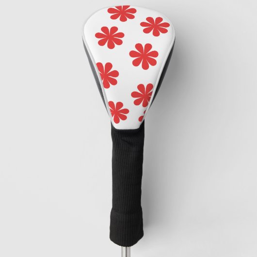 抽象芸術花柄 ゴルフヘッドカバー (正面)