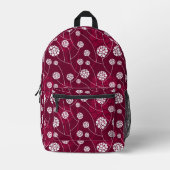 抽象芸術花柄 プリントバックパック (正面)