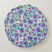 抽象芸術花柄 – 丸枕 ラウンドクッション (裏面)