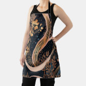 抽象芸術花柄、水玉模様、つる植物 エプロン (インサイチュ)