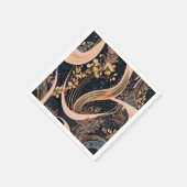 抽象芸術花柄、水玉模様、つる植物 スタンダードカクテルナプキン (角)