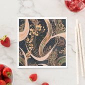 抽象芸術花柄、水玉模様、つる植物 スタンダードランチョンナプキン (インサイチュ)