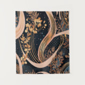 抽象芸術花柄、水玉模様、つる植物 タペストリー (正面)