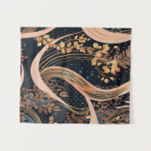 抽象芸術花柄、水玉模様、つる植物 タペストリー (正面(横))