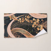 抽象芸術花柄、水玉模様、つる植物 バスタオルセット (ハンドタオル)