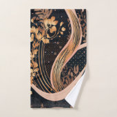 抽象芸術花柄、水玉模様、つる植物 バスタオルセット (ハンドタオル)