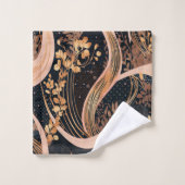 抽象芸術花柄、水玉模様、つる植物 バスタオルセット (ウォッシュタオル)