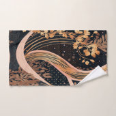 抽象芸術花柄、水玉模様、つる植物 バスタオルセット (ハンドタオル)