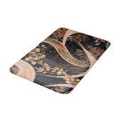 抽象芸術花柄、水玉模様、つる植物 バスマット (アングル)