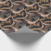 抽象芸術花柄、水玉模様、つる植物 ラッピングペーパー (角)