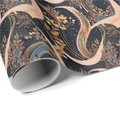 抽象芸術花柄、水玉模様、つる植物 ラッピングペーパー (ロールコーナー)