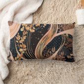 抽象芸術花柄、水玉模様、つる植物 ランバークッション (ブランケット)