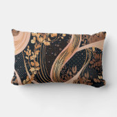 抽象芸術花柄、水玉模様、つる植物 ランバークッション (裏面)