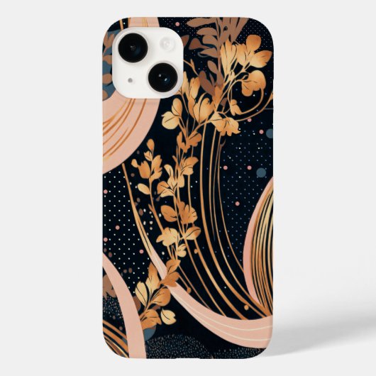 抽象芸術花柄、水玉模様、つる植物 Case-Mate iPhoneケース (裏面)
