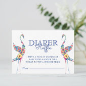 抽象芸術花模様コウノトリ鳥おむつラッフルチケット エンクロージャーカード (スタンド正面)