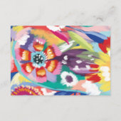 抽象芸術花模様コウノトリ鳥おむつラッフルチケット エンクロージャーカード (裏面)