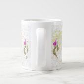 抽象芸術花模様マグカップ ジャンボコーヒーマグカップ (裏面)