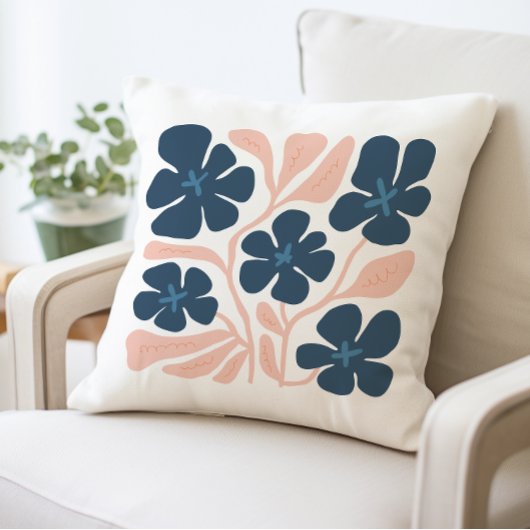 抽象芸術花模様加飾 クッション