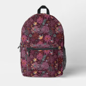 抽象芸術花模様 プリントバックパック (正面)
