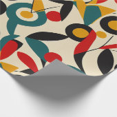 抽象芸術花模様 ラッピングペーパー (角)