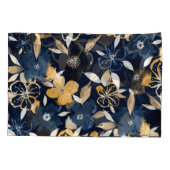 抽象芸術花模様：水彩繰り返しパターン 枕カバー (裏面)