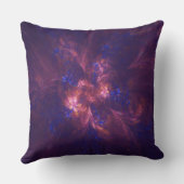 抽象芸術花淡紫と青模様のミックス クッション (裏面)