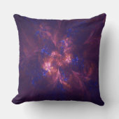 抽象芸術花淡紫と青模様のミックス クッション (正面)