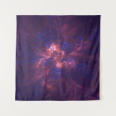 抽象芸術花淡紫と青模様のミックス タペストリー (正面(横))