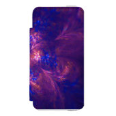 抽象芸術花淡紫と青模様のミックス INCIPIO iPhoneウォレットケース (フォリオ 正面)