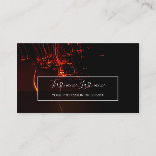 抽象芸術花火の雨の長い露出スパーラーバス 名刺 (正面)