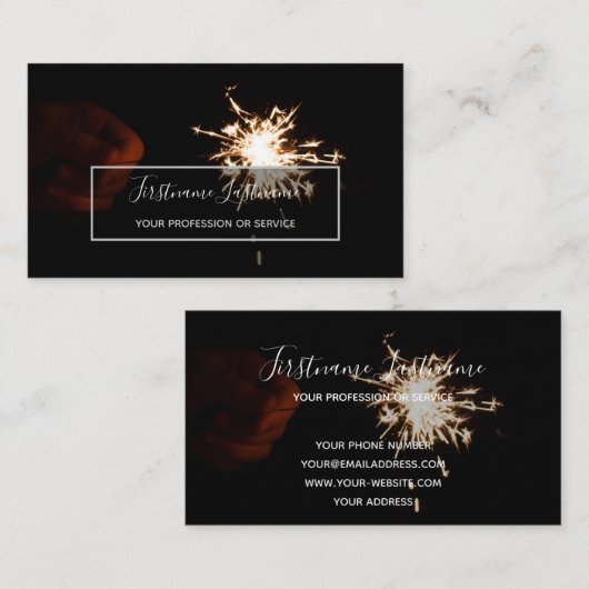 抽象芸術花火の雨の長い露出スパーラー 名刺 (正面/裏面)