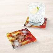 抽象芸術花火星背景–34944 ガラスコースター (アングル)