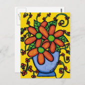 抽象芸術花瓶カラフル絵葉書 ポストカード (正面/裏面)