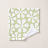 抽象芸術花白オンライム バスタオルセット (ウォッシュタオル)