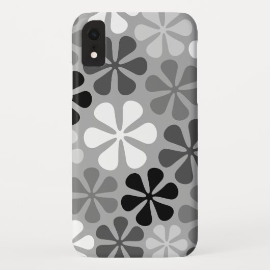 抽象芸術花白黒グレー Case-Mate iPhoneケース (裏面)