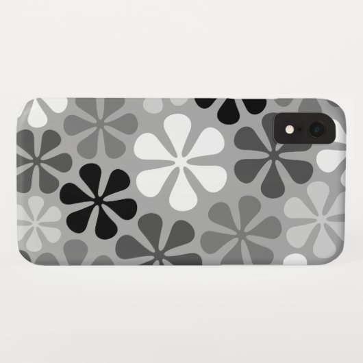 抽象芸術花白黒グレー Case-Mate iPhoneケース (裏面(横))
