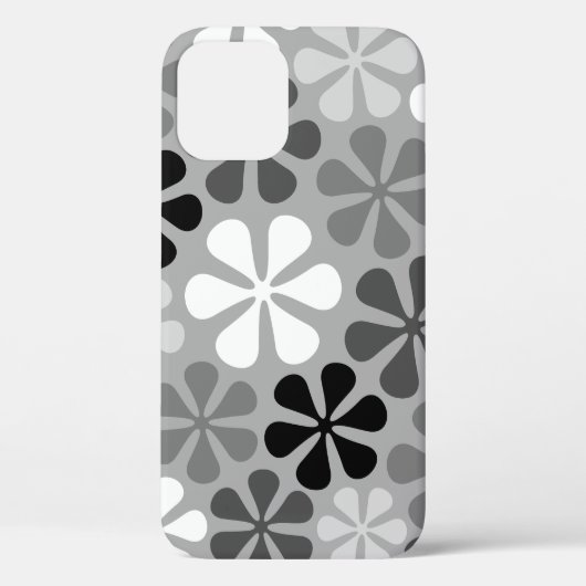 抽象芸術花白黒グレー Case-Mate iPhoneケース (裏面)