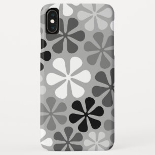 抽象芸術花白黒グレー iPhone XS MAXケース