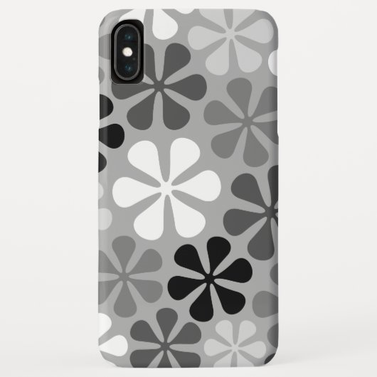 抽象芸術花白黒グレー Case-Mate iPhoneケース (裏面)