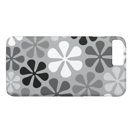 抽象芸術花白黒グレー Case-Mate iPhoneケース (裏面(横))