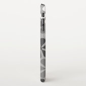 抽象芸術花白黒グレー iPhoneケース (左側)
