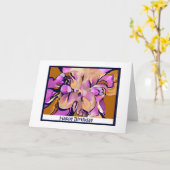 抽象芸術花空白のハッピーバースデーカード カード (黄色い花)