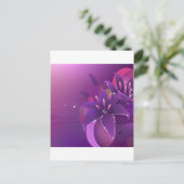 抽象芸術花紫ユリ ポストカード (スタンド正面)