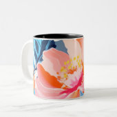 抽象芸術花絵を描模様 ツートーンマグカップ (正面左)