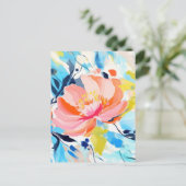 抽象芸術花絵を描模様 ポストカード (スタンド正面)