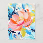 抽象芸術花絵を描模様 ポストカード (正面)