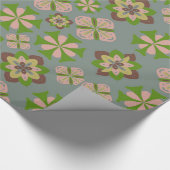 抽象芸術花継目模様 ラッピングペーパー (角)