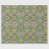 抽象芸術花継目模様 ラッピングペーパー (フラット)