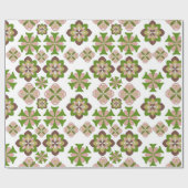 抽象芸術花継目模様 ラッピングペーパー (フラット)